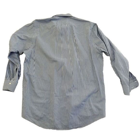 Vintage Brooks Brothers, Made In Hong Kong, Blue & White Striped  16.5/4 - Picture 5 of 5
